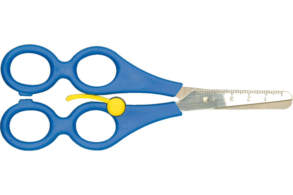 Schaar 17 cm therapeuten 4-ogen en veer rechtshandig blauw